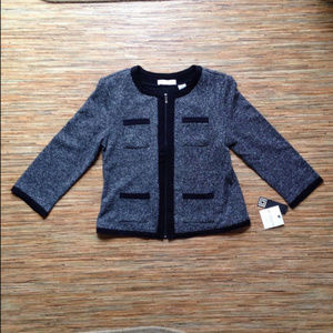 HP! Liz Claiborne Collection Jacket Full Zip B&W